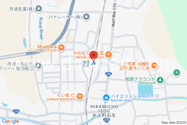 石生メンズエステの地図です。map of Isō station where spa and massage salons are located