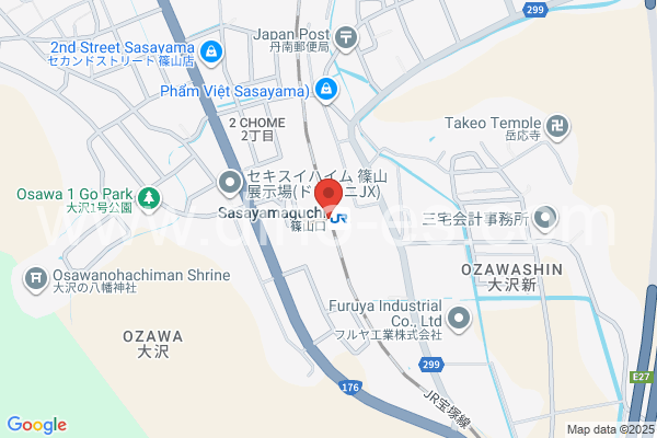 篠山口メンズエステの地図です。map of Sasayamaguchi station where spa and massage salons are located