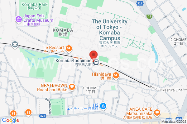駒場東大前メンズエステの地図です。map of Komaba-Tōdaimae station where spa and massage salons are located