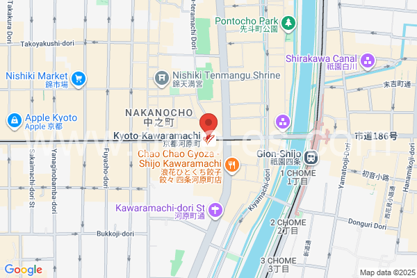 河原町(京都)メンズエステの地図です。map of Kawaramachi station where spa and massage salons are located