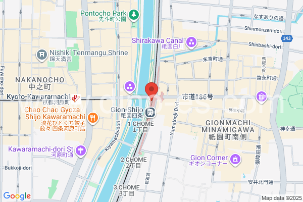 祇園四条メンズエステの地図です。map of Gion-Shijō station where spa and massage salons are located
