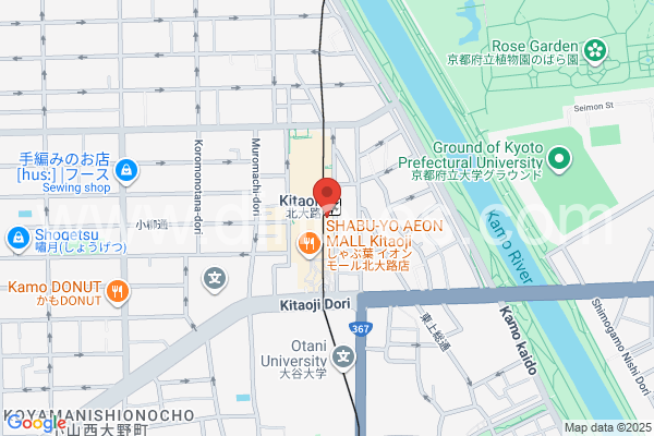 北大路メンズエステの地図です。map of Kitaōji station where spa and massage salons are located