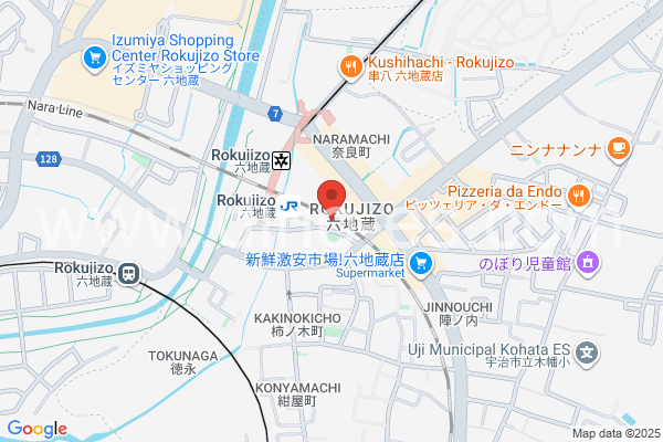 六地蔵メンズエステの地図です。map of Rokujizō station where spa and massage salons are located