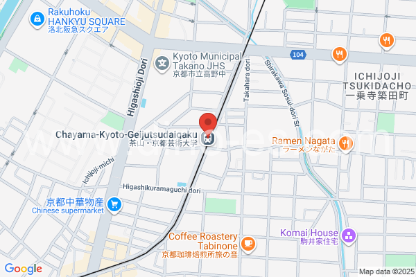 茶山(京都)メンズエステの地図です。map of Chayama station where spa and massage salons are located