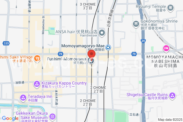 伏見桃山メンズエステの地図です。map of Fushimi-Momoyama station where spa and massage salons are located