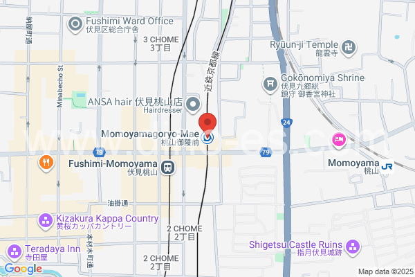 桃山御陵前メンズエステの地図です。map of Momoyama-Goryōmae station where spa and massage salons are located