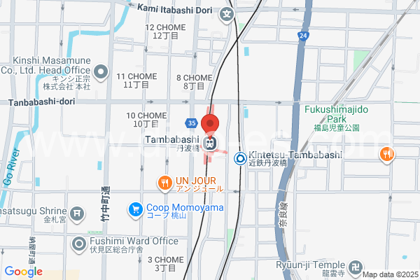 丹波橋メンズエステの地図です。map of Tambabashi station where spa and massage salons are located