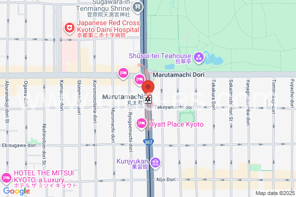 丸太町(京都市営)メンズエステの地図です。map of Marutamachi station where spa and massage salons are located