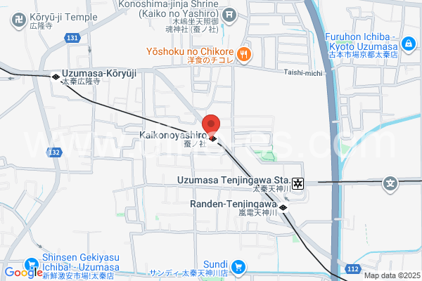 蚕ノ社メンズエステの地図です。map of Kaikonoyashiro station where spa and massage salons are located