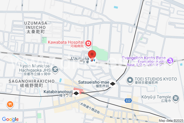 太秦(ＪＲ)メンズエステの地図です。map of Uzumasa station where spa and massage salons are located