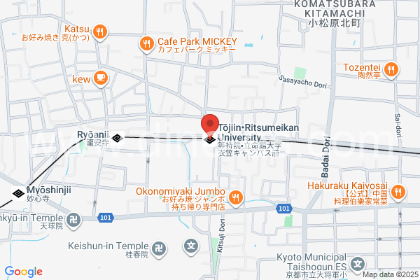 等持院メンズエステの地図です。map of Tōjiin station where spa and massage salons are located