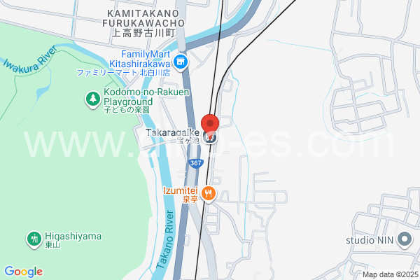 宝ヶ池メンズエステの地図です。map of Takaragaike station where spa and massage salons are located