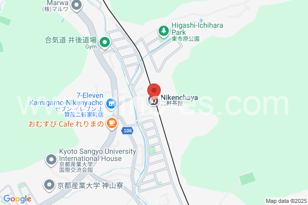 二軒茶屋(京都)メンズエステの地図です。map of Nikenchaya station where spa and massage salons are located