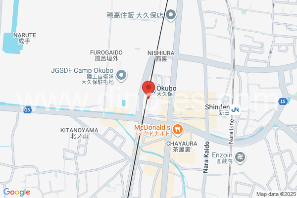 大久保(京都)メンズエステの地図です。map of Ōkubo station where spa and massage salons are located