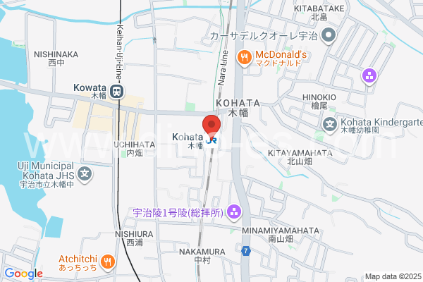 木幡(ＪＲ)メンズエステの地図です。map of Kobata station where spa and massage salons are located