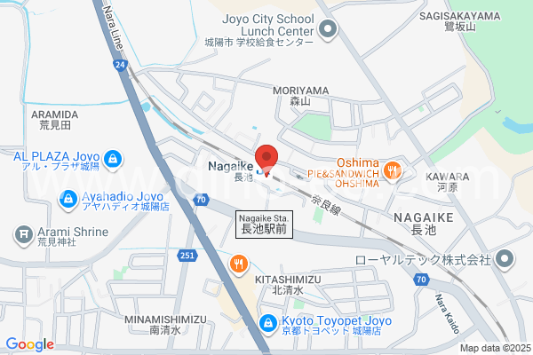 長池メンズエステの地図です。map of Nagaike station where spa and massage salons are located