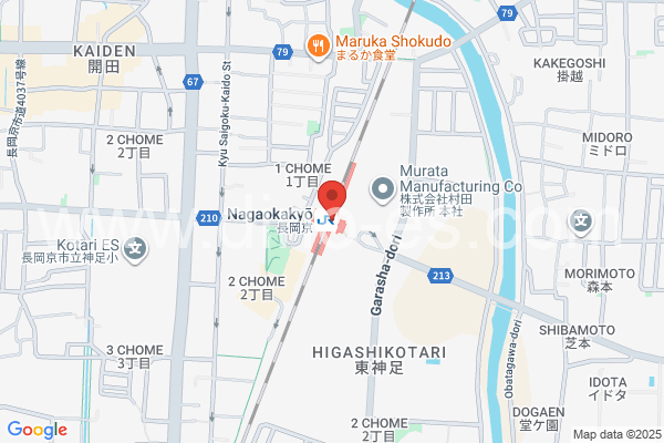 長岡京メンズエステの地図です。map of Nagaokakyō station where spa and massage salons are located