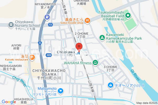 千代川メンズエステの地図です。map of Chiyokawa station where spa and massage salons are located