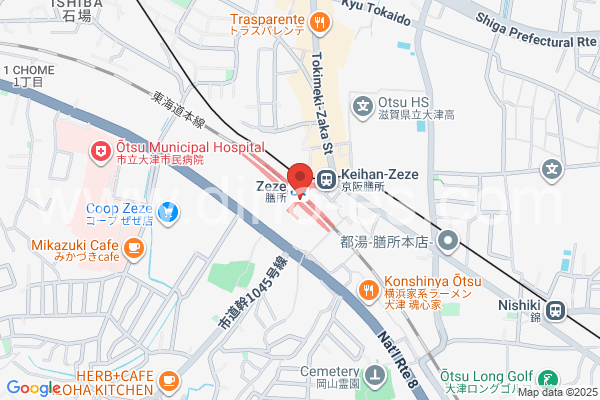 膳所メンズエステの地図です。map of Zeze station where spa and massage salons are located