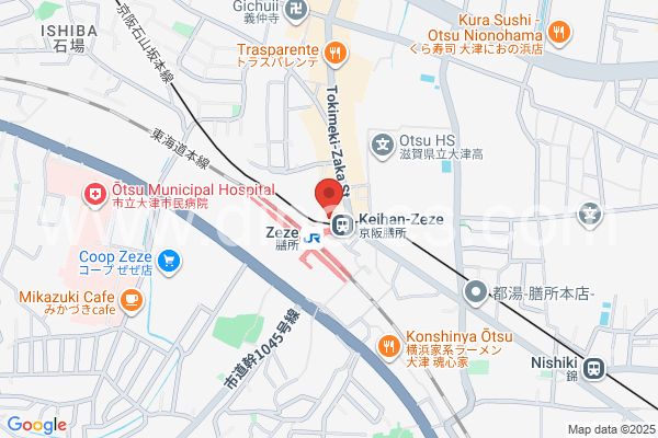 京阪膳所メンズエステの地図です。map of Keihan Zeze station where spa and massage salons are located