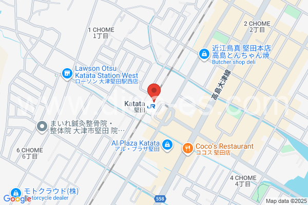 堅田メンズエステの地図です。map of Katata station where spa and massage salons are located