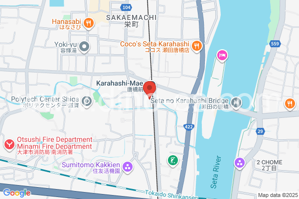 唐橋前メンズエステの地図です。map of Karahashimae station where spa and massage salons are located