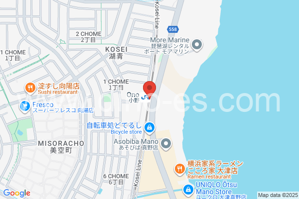 小野(滋賀)メンズエステの地図です。map of Ono station where spa and massage salons are located