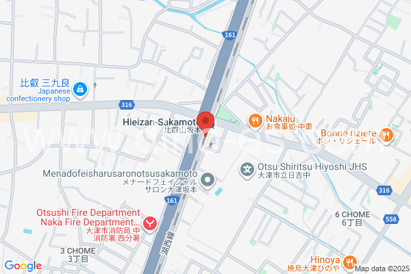 比叡山坂本メンズエステの地図です。map of Hieizan-Sakamoto station where spa and massage salons are located