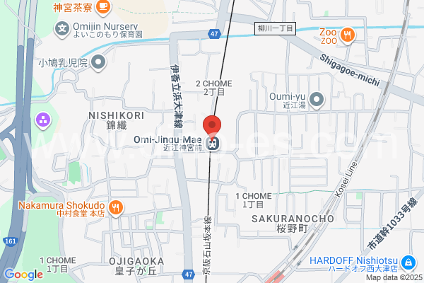 近江神宮前メンズエステの地図です。map of Ōmijingūmae station where spa and massage salons are located