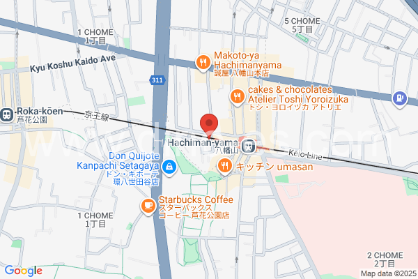 八幡山メンズエステの地図です。map of Hachimanyama station where spa and massage salons are located