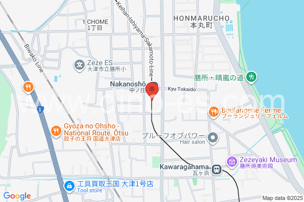 中ノ庄メンズエステの地図です。map of Nakanoshō station where spa and massage salons are located