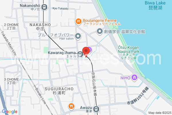 瓦ヶ浜メンズエステの地図です。map of Kawaragahama station where spa and massage salons are located