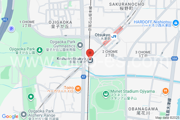 皇子山メンズエステの地図です。map of Ōjiyama station where spa and massage salons are located