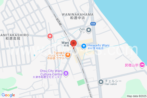 和邇メンズエステの地図です。map of Wani station where spa and massage salons are located