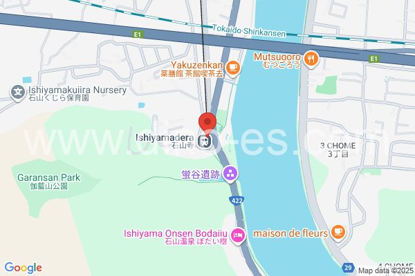 石山寺メンズエステの地図です。map of Ishiyamadera station where spa and massage salons are located