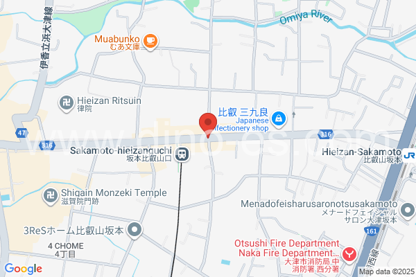坂本(滋賀)メンズエステの地図です。map of Sakamoto station where spa and massage salons are located