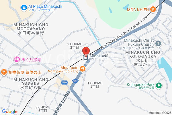 水口メンズエステの地図です。map of Minakuchi station where spa and massage salons are located