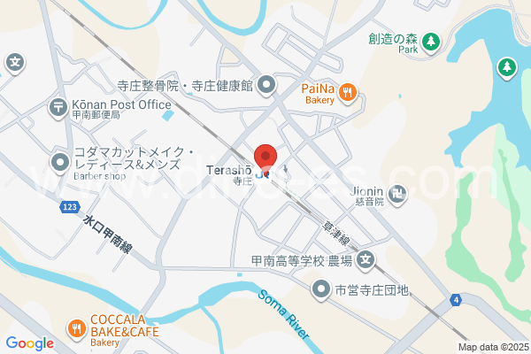 寺庄メンズエステの地図です。map of Terashō station where spa and massage salons are located