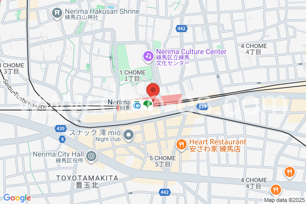 練馬メンズエステの地図です。map of Nerima station where spa and massage salons are located