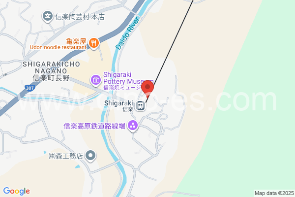 信楽メンズエステの地図です。map of Shigaraki station where spa and massage salons are located