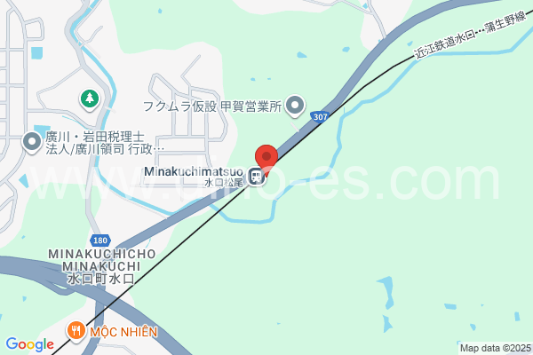 水口松尾メンズエステの地図です。map of Minakuchi-Matsuo station where spa and massage salons are located