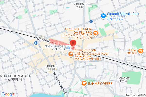 石神井公園メンズエステの地図です。map of Shakujiikōen station where spa and massage salons are located