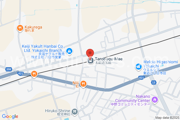 太郎坊宮前メンズエステの地図です。map of Tarōbōgū-mae station where spa and massage salons are located