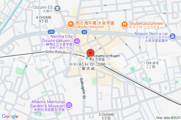 大泉学園メンズエステの地図です。map of Ōizumigakuen station where spa and massage salons are located