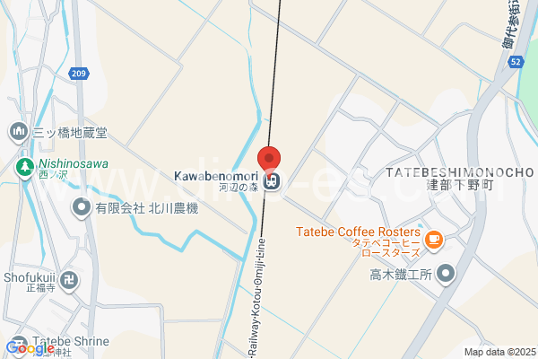 河辺の森メンズエステの地図です。map of Kawabenomori station where spa and massage salons are located
