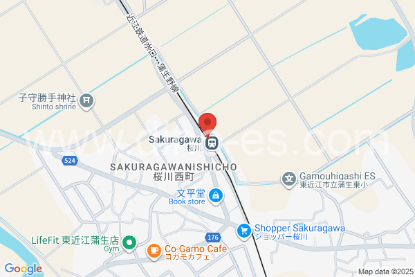 桜川(滋賀)メンズエステの地図です。map of Sakuragawa station where spa and massage salons are located