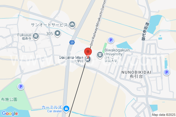 大学前(滋賀)メンズエステの地図です。map of Daigakumae station where spa and massage salons are located