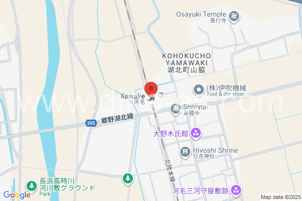 河毛メンズエステの地図です。map of Kawake station where spa and massage salons are located
