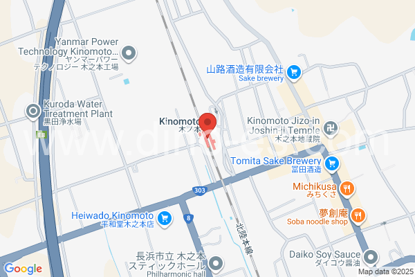 木ノ本メンズエステの地図です。map of Kinomoto station where spa and massage salons are located