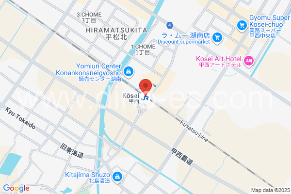 甲西メンズエステの地図です。map of Kōsei station where spa and massage salons are located